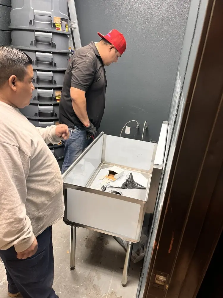 Commercial plumbing and sink installation in Cheshire